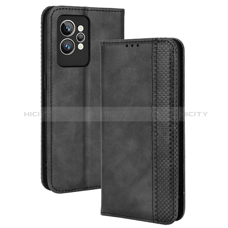 Coque Portefeuille Livre Cuir Etui Clapet BY4 pour Realme GT2 Pro 5G Noir Plus