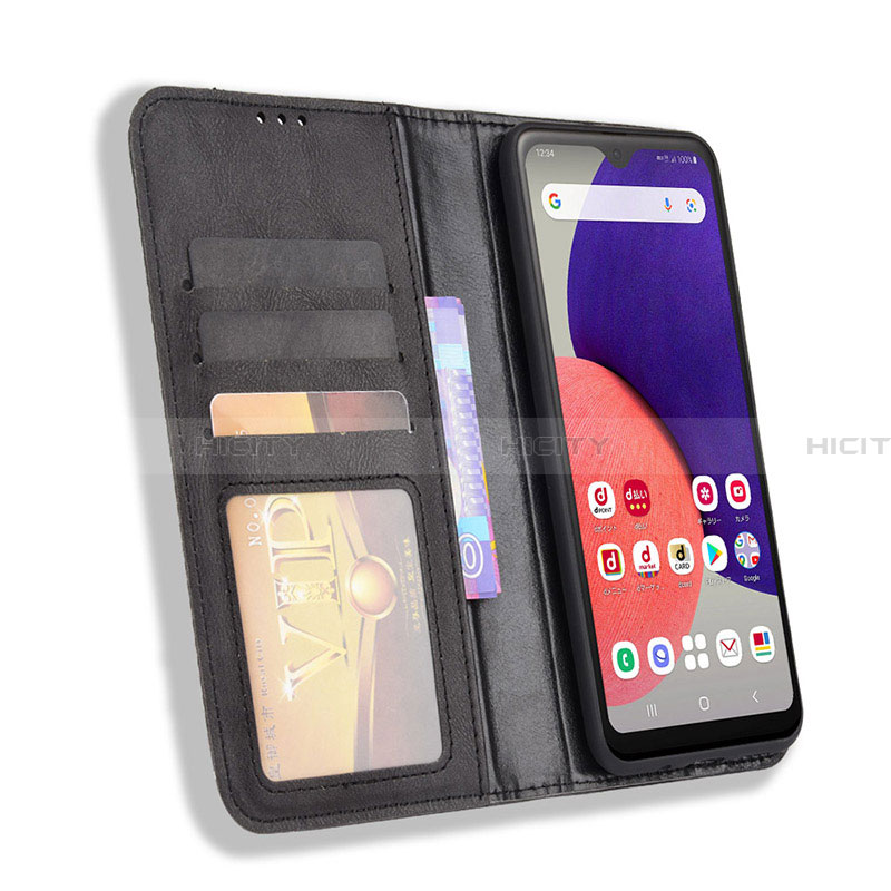 Coque Portefeuille Livre Cuir Etui Clapet BY4 pour Samsung Galaxy A22 5G SC-56B Plus