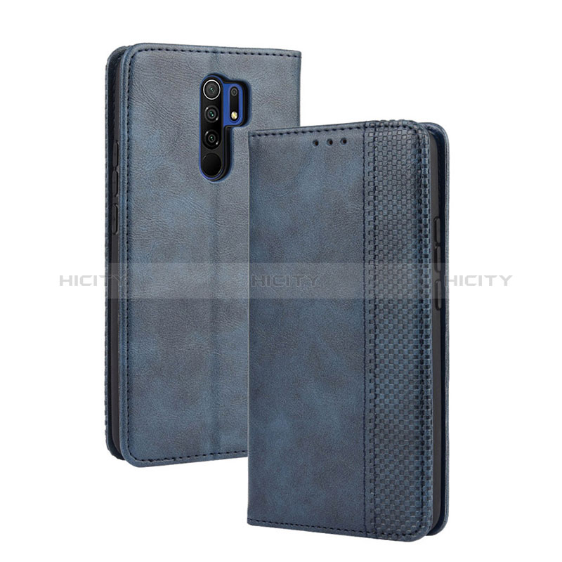 Coque Portefeuille Livre Cuir Etui Clapet BY4 pour Xiaomi Poco M2 Bleu Plus