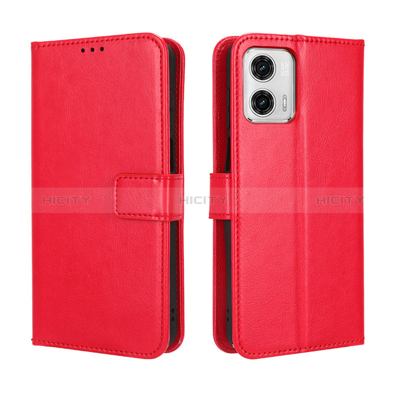Coque Portefeuille Livre Cuir Etui Clapet BY5 pour Motorola Moto G 5G (2023) Rouge Plus