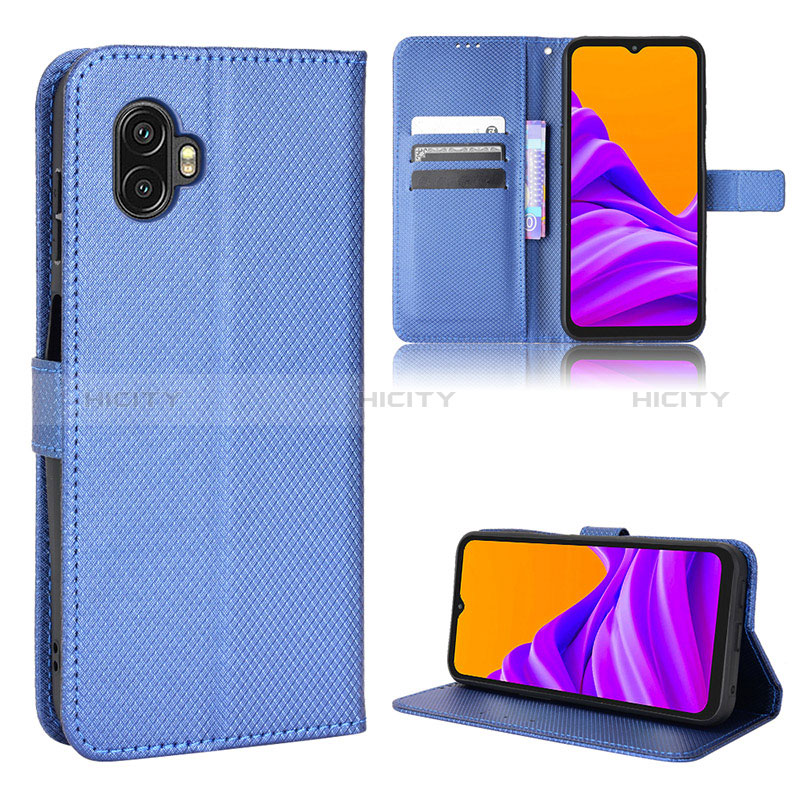 Coque Portefeuille Livre Cuir Etui Clapet BY5 pour Samsung Galaxy XCover 6 Pro 5G Bleu Plus