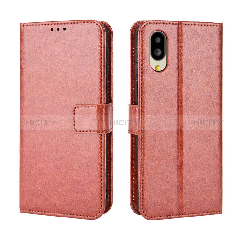 Coque Portefeuille Livre Cuir Etui Clapet BY5 pour Sharp Simple Sumaho 6 Marron Plus