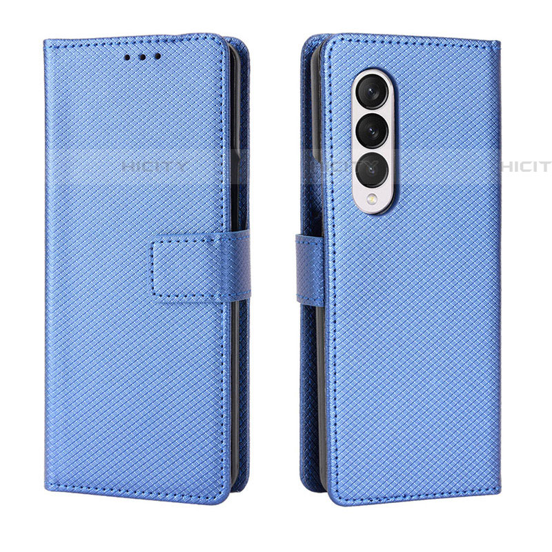 Coque Portefeuille Livre Cuir Etui Clapet BY6 pour Samsung Galaxy Z Fold4 5G Bleu Plus
