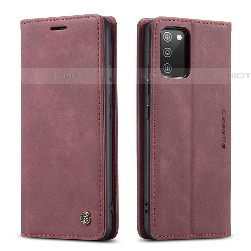 Coque Portefeuille Livre Cuir Etui Clapet C01S pour Samsung Galaxy A03s Vin Rouge Plus