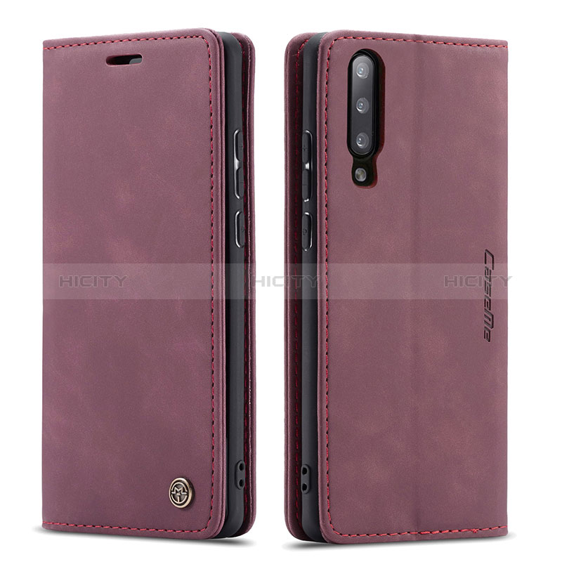 Coque Portefeuille Livre Cuir Etui Clapet C01S pour Samsung Galaxy A70 Vin Rouge Plus