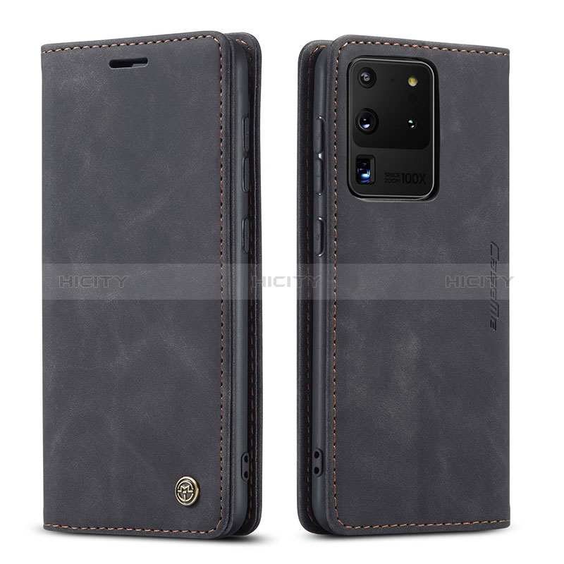 Coque Portefeuille Livre Cuir Etui Clapet C01S pour Samsung Galaxy S20 Ultra 5G Noir Plus