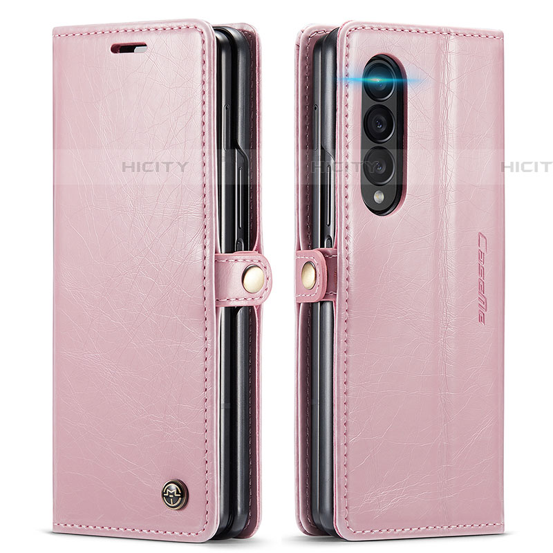 Coque Portefeuille Livre Cuir Etui Clapet C01S pour Samsung Galaxy Z Fold4 5G Or Rose Plus