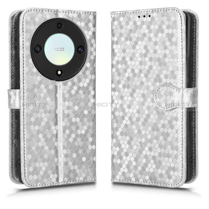 Coque Portefeuille Livre Cuir Etui Clapet C01X pour Huawei Honor Magic5 Lite 5G Argent Plus