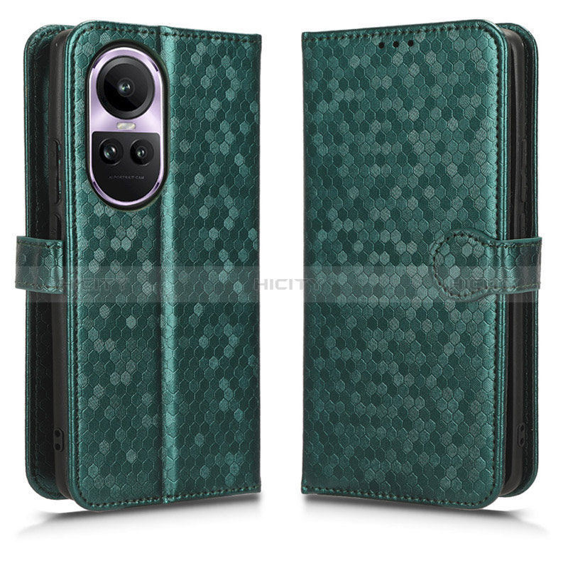 Coque Portefeuille Livre Cuir Etui Clapet C01X pour Oppo Reno10 5G Vert Plus