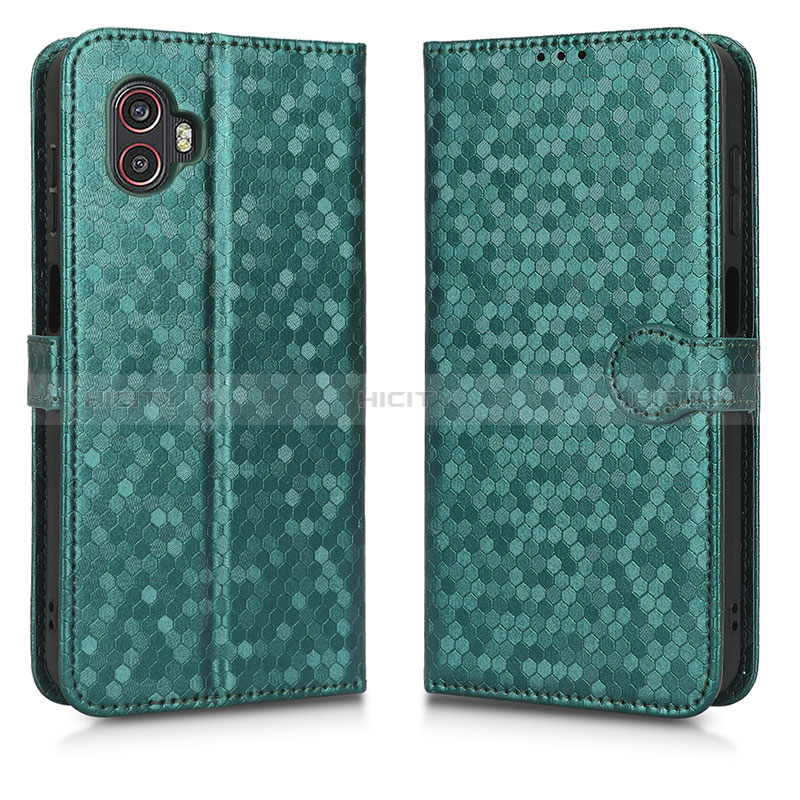 Coque Portefeuille Livre Cuir Etui Clapet C01X pour Samsung Galaxy XCover 6 Pro 5G Vert Plus