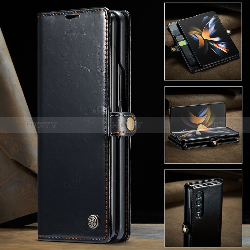 Coque Portefeuille Livre Cuir Etui Clapet C02S pour Samsung Galaxy Z Fold3 5G Noir Plus