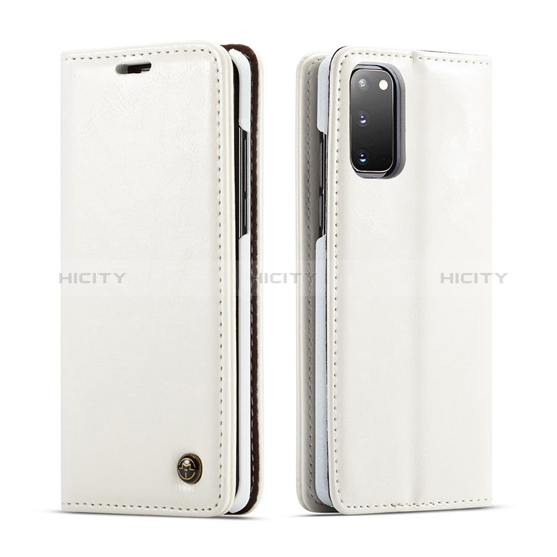 Coque Portefeuille Livre Cuir Etui Clapet C03S pour Samsung Galaxy S20 Blanc Plus
