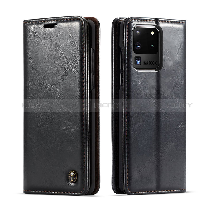 Coque Portefeuille Livre Cuir Etui Clapet C03S pour Samsung Galaxy S20 Ultra 5G Noir Plus