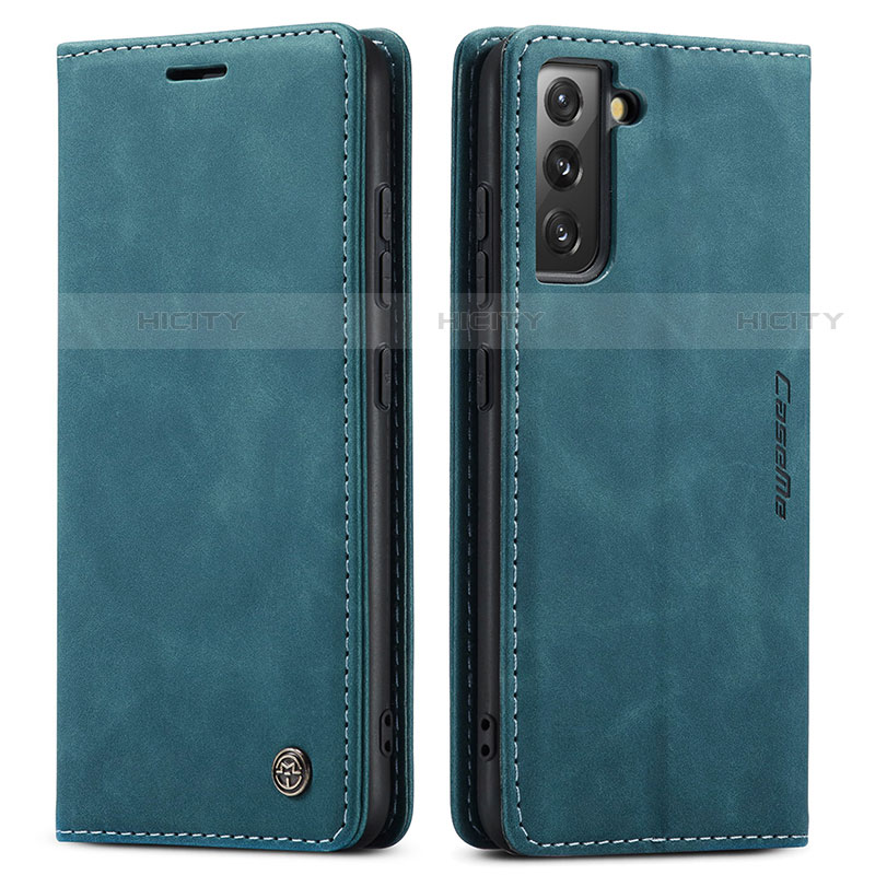 Coque Portefeuille Livre Cuir Etui Clapet C03S pour Samsung Galaxy S21 FE 5G Bleu Plus