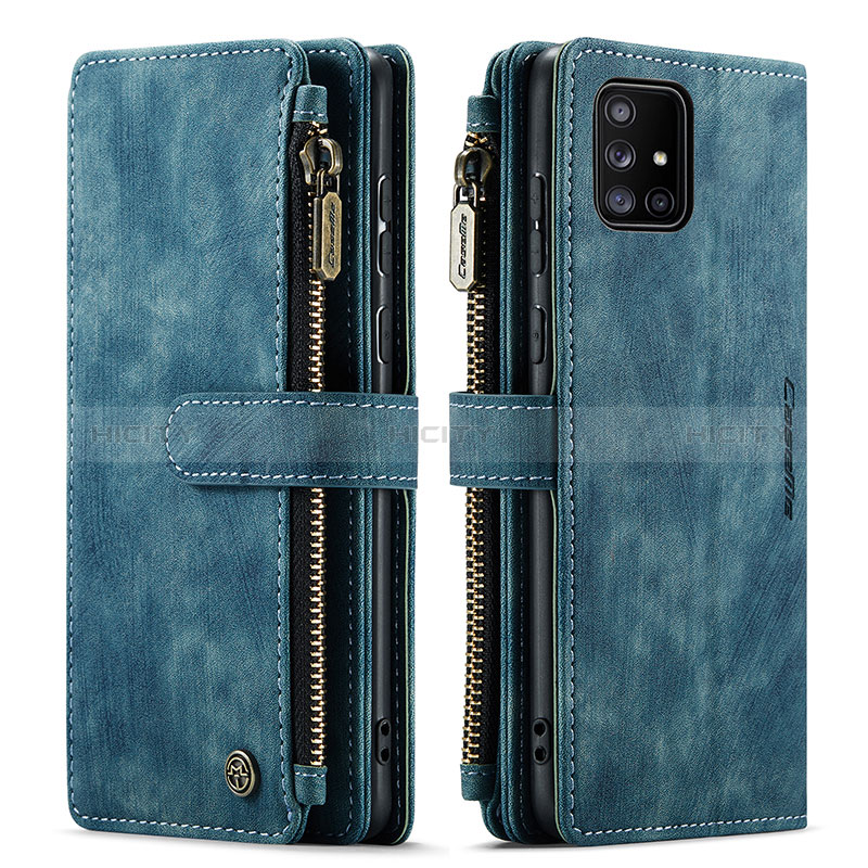 Coque Portefeuille Livre Cuir Etui Clapet C05S pour Samsung Galaxy A51 5G Bleu Plus