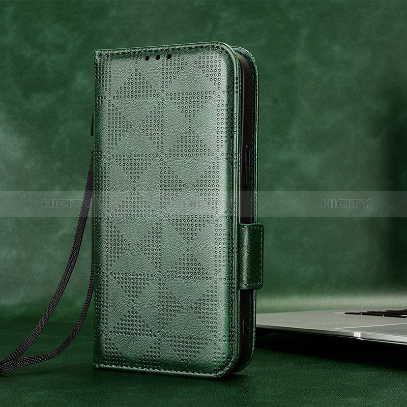 Coque Portefeuille Livre Cuir Etui Clapet C05X pour Huawei Honor X6a Vert Plus