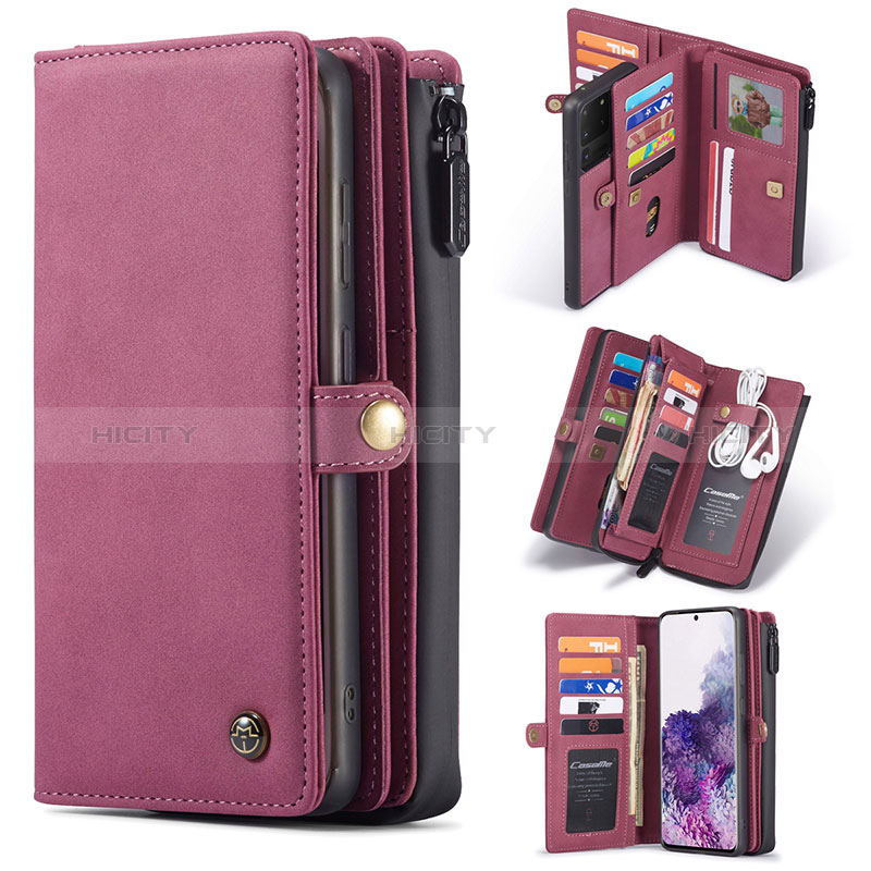 Coque Portefeuille Livre Cuir Etui Clapet C06S pour Samsung Galaxy S20 Ultra Rouge Plus