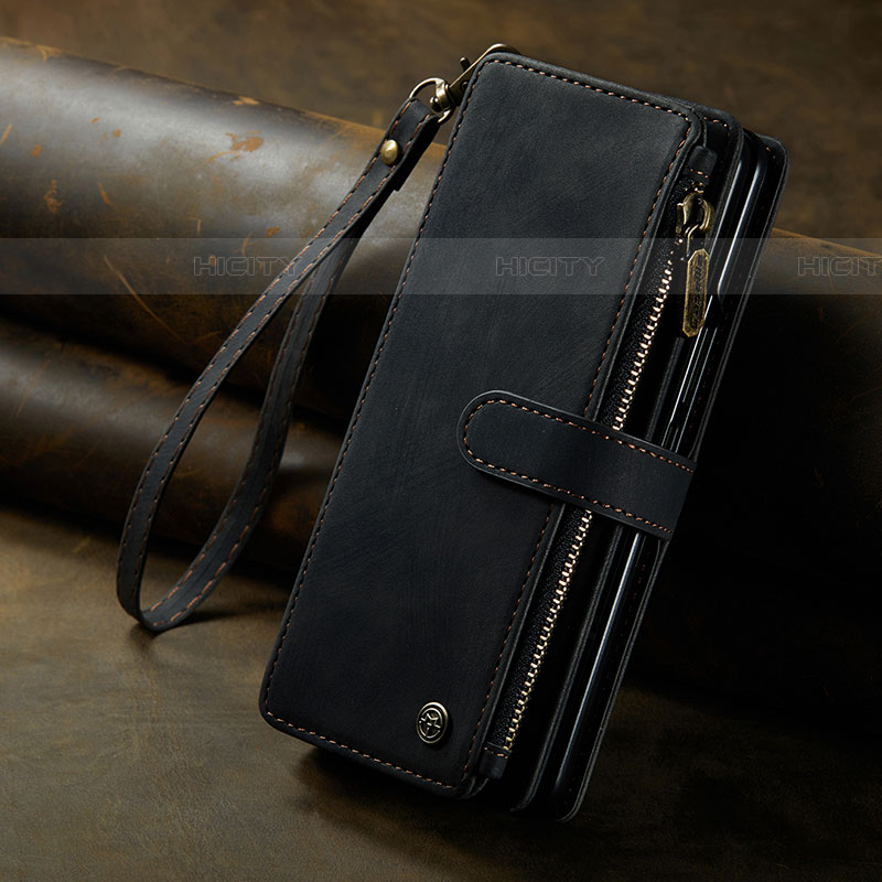 Coque Portefeuille Livre Cuir Etui Clapet C06S pour Samsung Galaxy Z Fold4 5G Noir Plus