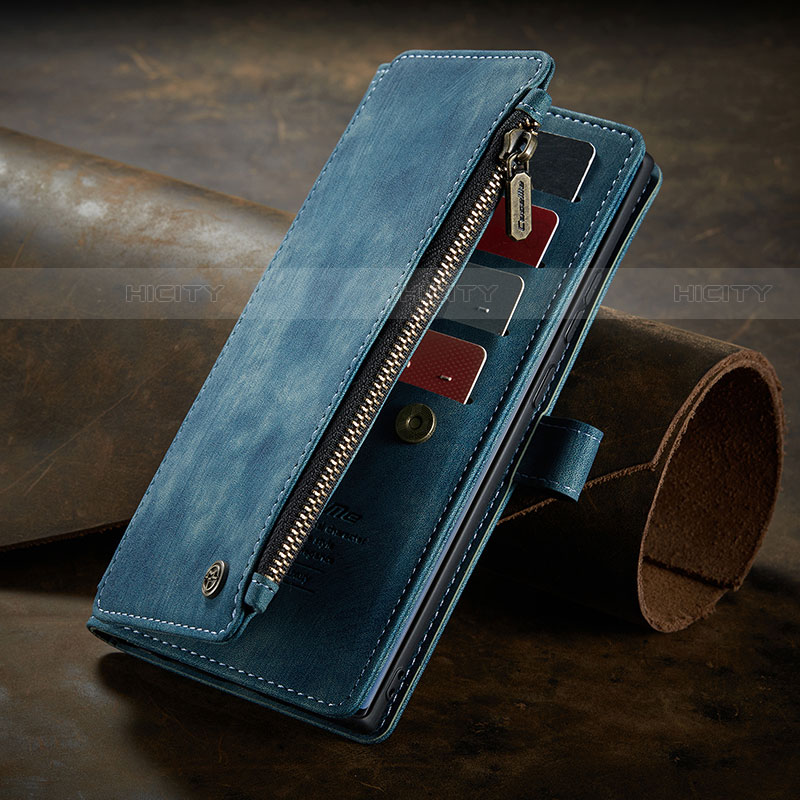 Coque Portefeuille Livre Cuir Etui Clapet C09S pour Samsung Galaxy S21 Ultra 5G Bleu Plus