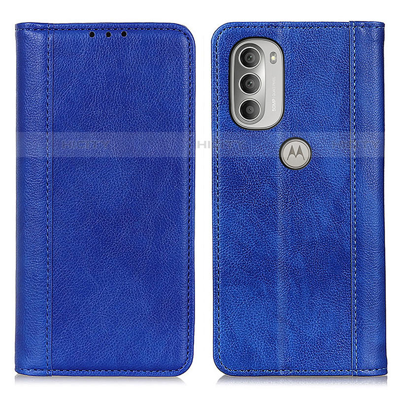 Coque Portefeuille Livre Cuir Etui Clapet D03Y pour Motorola Moto G51 5G Bleu Plus