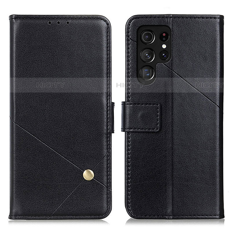 Coque Portefeuille Livre Cuir Etui Clapet D04Y pour Samsung Galaxy S21 Ultra 5G Noir Plus