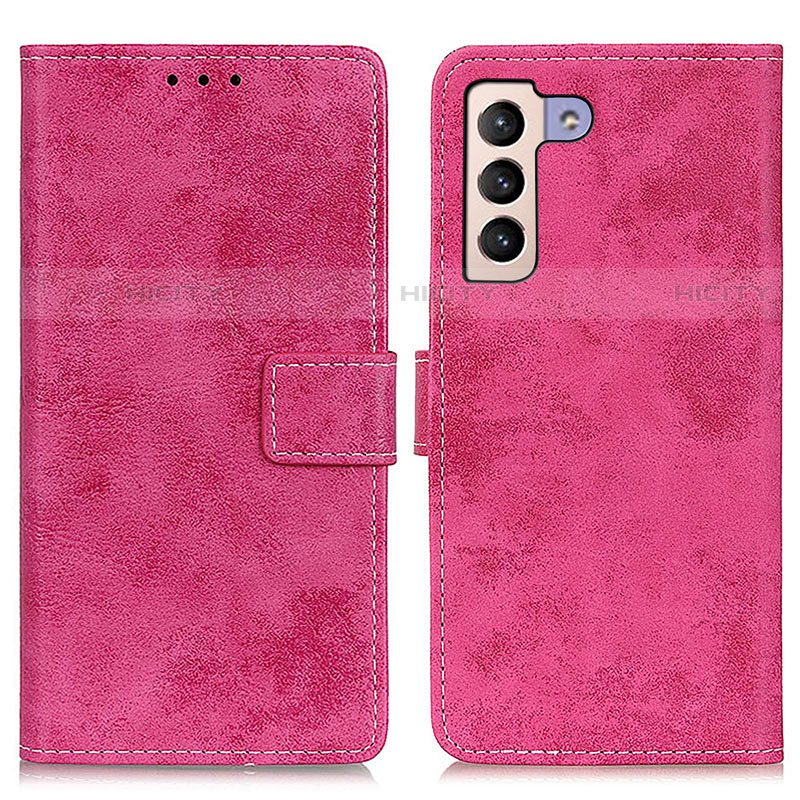 Coque Portefeuille Livre Cuir Etui Clapet D05Y pour Samsung Galaxy S22 5G Rose Rouge Plus