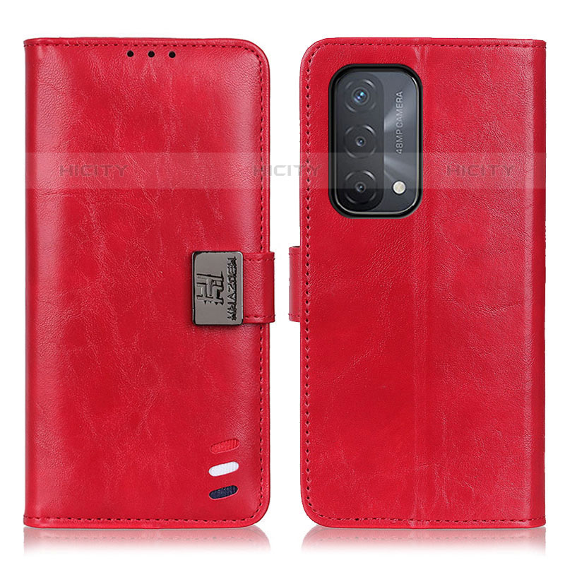 Coque Portefeuille Livre Cuir Etui Clapet D06Y pour OnePlus Nord N200 5G Rouge Plus