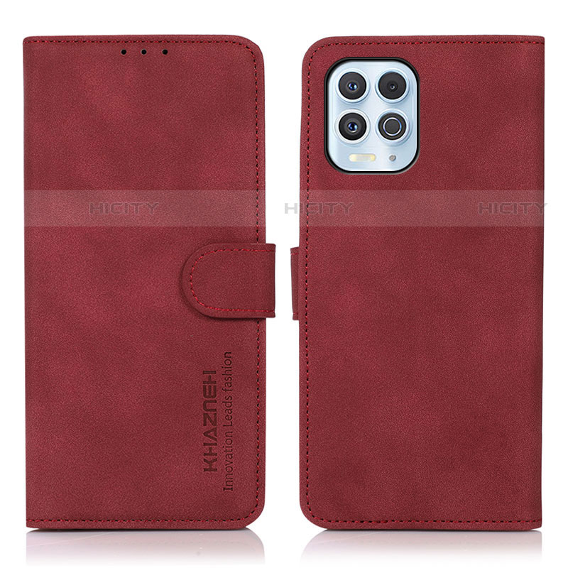 Coque Portefeuille Livre Cuir Etui Clapet D08Y pour Motorola Moto G100 5G Rouge Plus