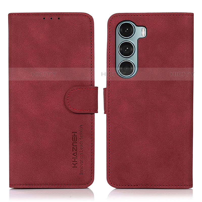 Coque Portefeuille Livre Cuir Etui Clapet D08Y pour Motorola Moto G200 5G Rouge Plus
