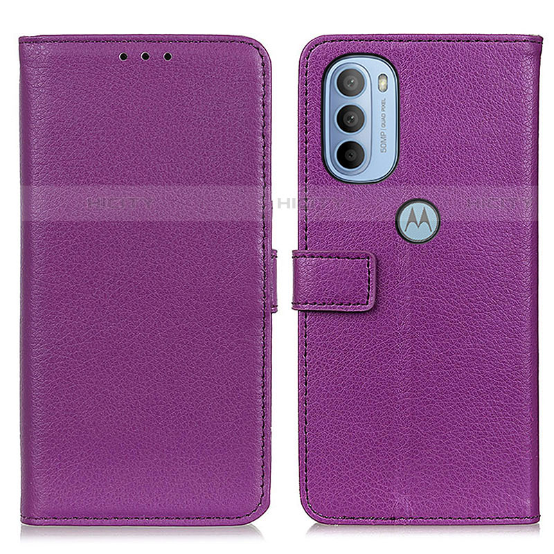 Coque Portefeuille Livre Cuir Etui Clapet D09Y pour Motorola Moto G31 Violet Plus