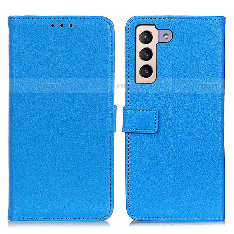 Coque Portefeuille Livre Cuir Etui Clapet D09Y pour Samsung Galaxy S21 5G Bleu Ciel Plus