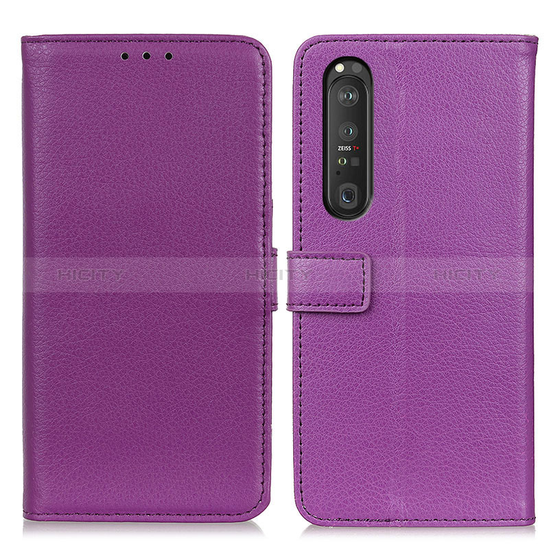 Coque Portefeuille Livre Cuir Etui Clapet D09Y pour Sony Xperia 1 III Violet Plus