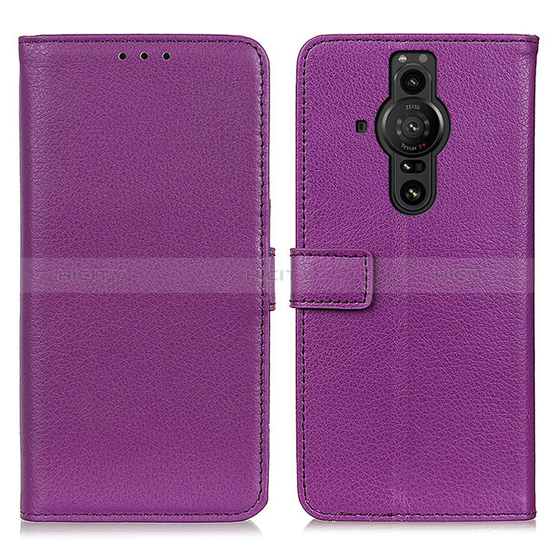 Coque Portefeuille Livre Cuir Etui Clapet D09Y pour Sony Xperia PRO-I Violet Plus
