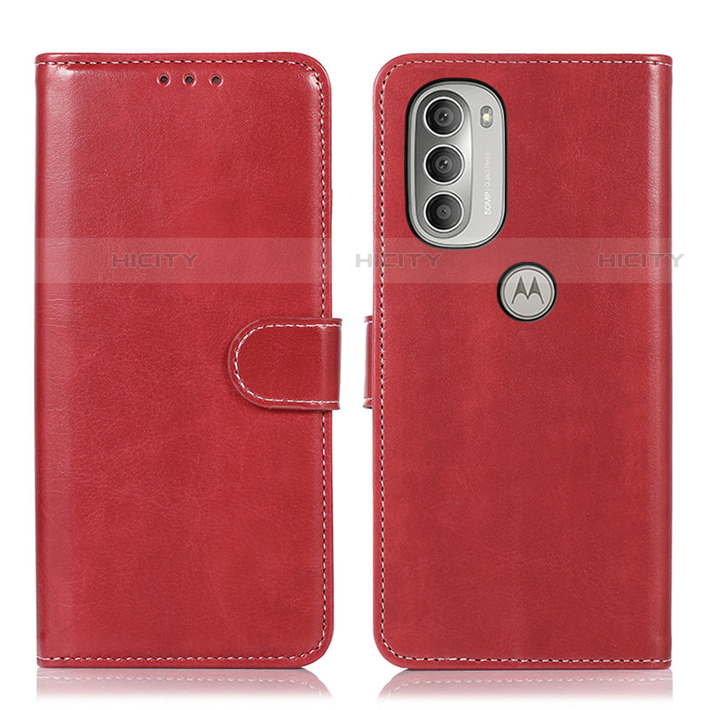 Coque Portefeuille Livre Cuir Etui Clapet D10Y pour Motorola Moto G51 5G Rouge Plus