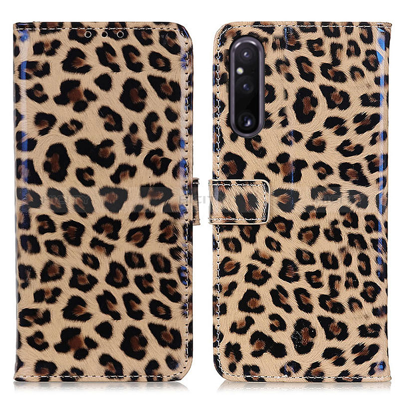 Coque Portefeuille Livre Cuir Etui Clapet DY01 pour Sony Xperia 1 V Marron Plus