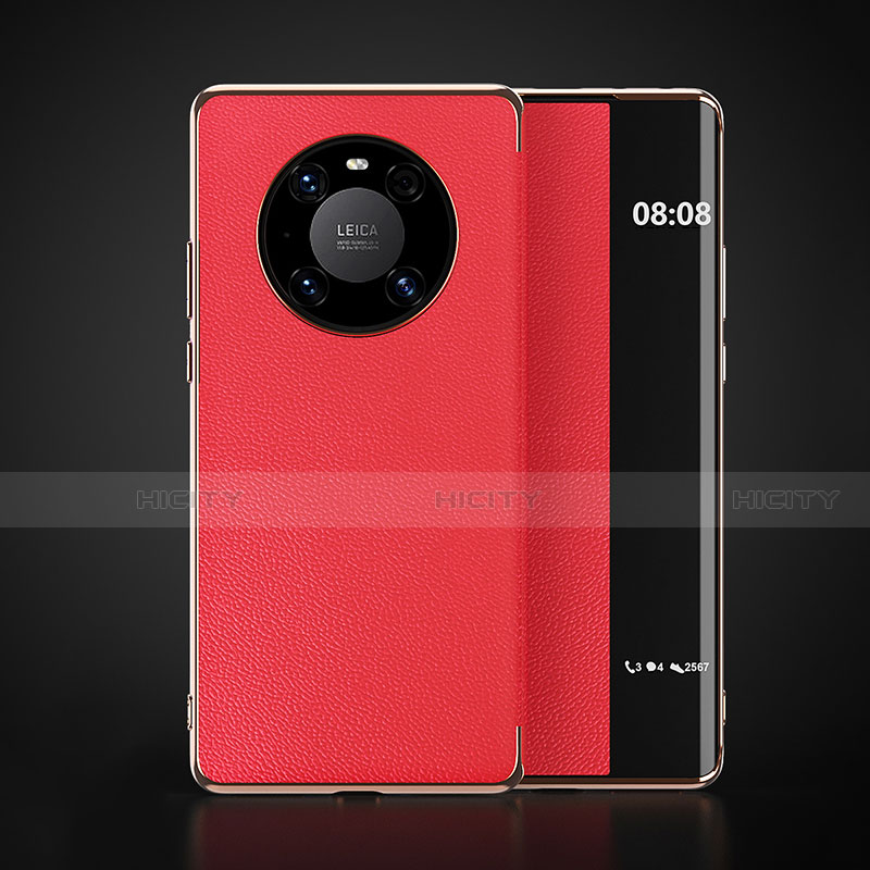 Coque Portefeuille Livre Cuir Etui Clapet F03 pour Huawei Mate 40 Pro Rouge Plus