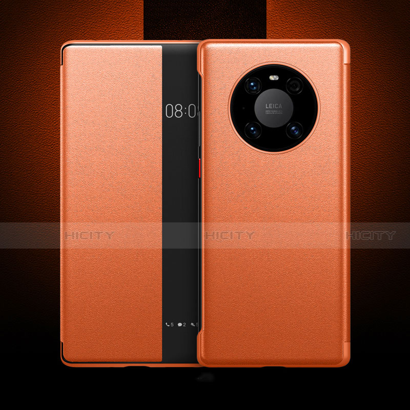 Coque Portefeuille Livre Cuir Etui Clapet F04 pour Huawei Mate 40E Pro 4G Orange Plus