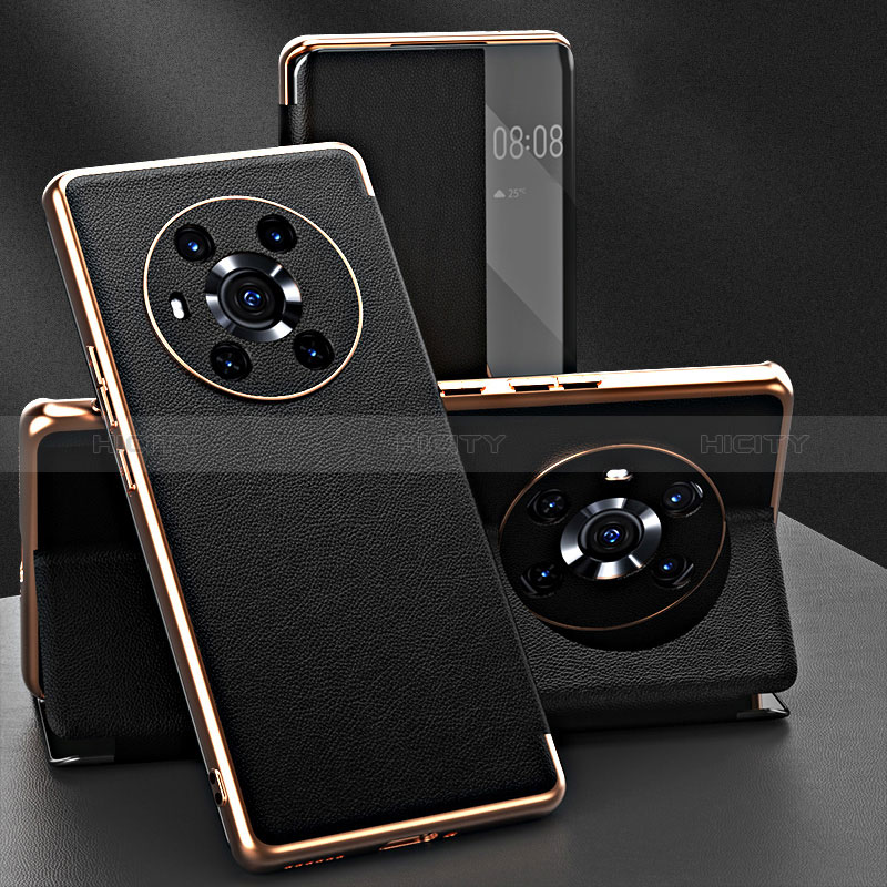 Coque Portefeuille Livre Cuir Etui Clapet GS2 pour Huawei Honor Magic3 5G Noir Plus