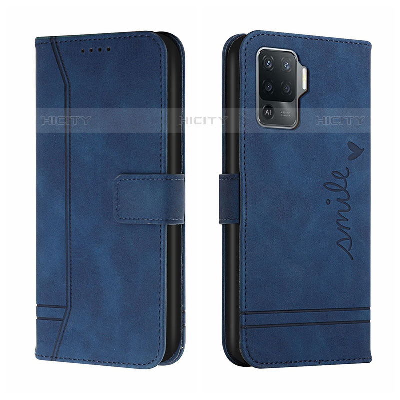 Coque Portefeuille Livre Cuir Etui Clapet H01X pour Oppo A94 4G Bleu Plus