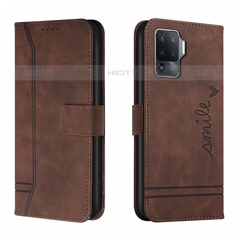 Coque Portefeuille Livre Cuir Etui Clapet H01X pour Oppo Reno5 Lite Marron Plus