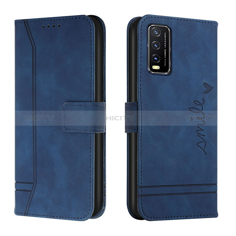 Coque Portefeuille Livre Cuir Etui Clapet H01X pour Vivo Y11s Bleu Plus