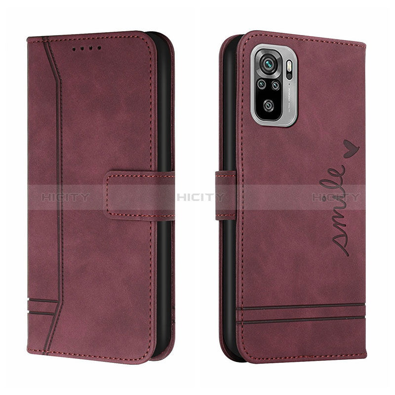 Coque Portefeuille Livre Cuir Etui Clapet H01X pour Xiaomi Poco M5S Rouge Plus