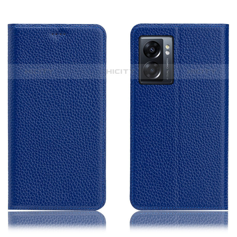 Coque Portefeuille Livre Cuir Etui Clapet H02P pour OnePlus Nord N300 5G Bleu Plus