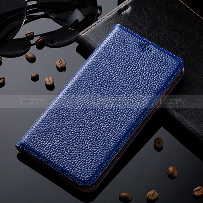Coque Portefeuille Livre Cuir Etui Clapet H02P pour Samsung Galaxy A40s Bleu Plus