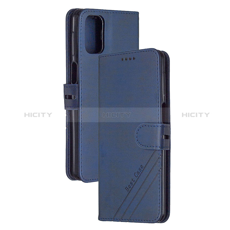 Coque Portefeuille Livre Cuir Etui Clapet H02X pour Xiaomi Poco M3 Bleu Plus