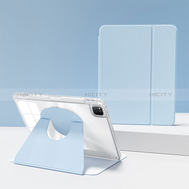 Coque Portefeuille Livre Cuir Etui Clapet H03 pour Apple iPad Pro 11 (2020) Bleu Clair Plus