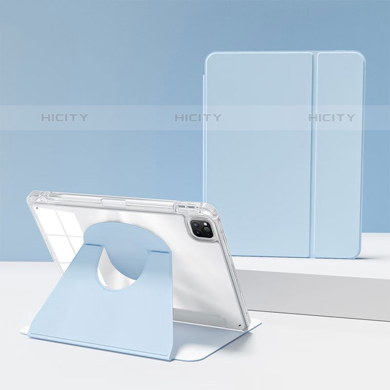 Coque Portefeuille Livre Cuir Etui Clapet H03 pour Apple iPad Pro 11 (2021) Bleu Clair Plus
