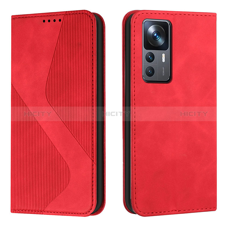 Coque Portefeuille Livre Cuir Etui Clapet H03X pour Xiaomi Mi 12T Pro 5G Rouge Plus
