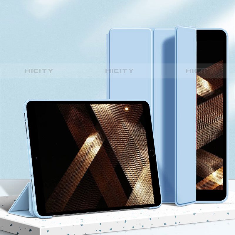 Coque Portefeuille Livre Cuir Etui Clapet H04 pour Apple iPad Mini 4 Bleu Plus