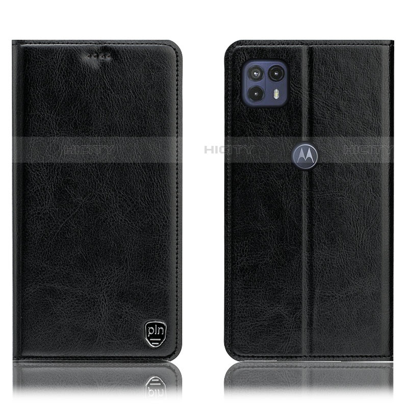 Coque Portefeuille Livre Cuir Etui Clapet H04P pour Motorola Moto G50 5G Noir Plus